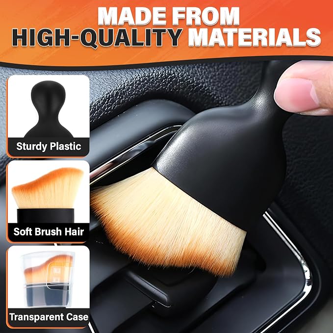 3 Pcs Car Detailing Brush Set – Curved Radian Design Car Cleaning Brush - Image 3