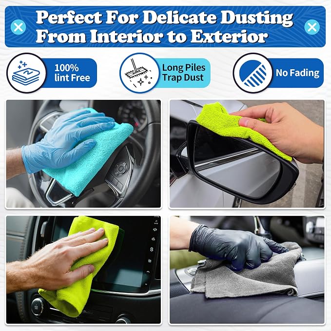FIXSMITH Shop Towels, Microfiber Cleaning Cloth Bulk, 200 Pack Microfiber Towels - Image 3
