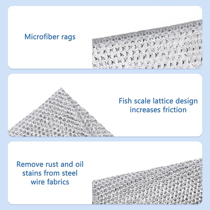 30PCS Non Scratch Wire Dishcloth Steel Wool Scrubber Scrub Pads - Image 7