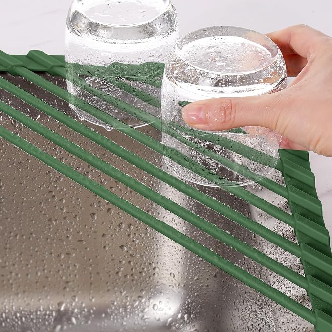 Tomorotec Compact Silicone-Coated Triangle Dish Drying Rack - Image 8