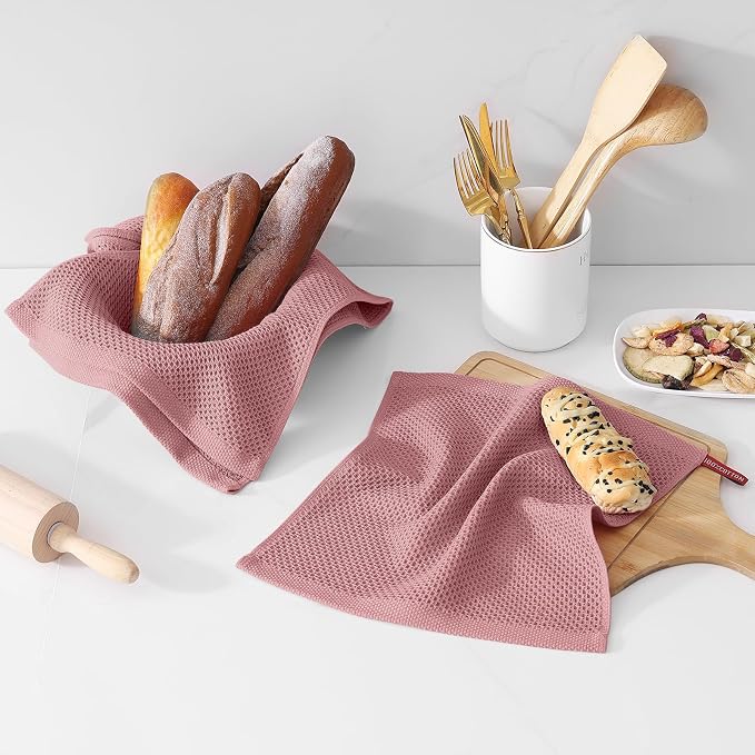 Kitinjoy 100% Cotton Kitchen Dish Cloths, 6 Pack Waffle Weave Ultra Soft - Image 2