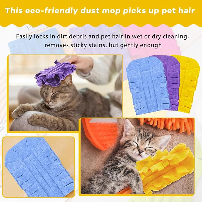 Zubebe 12 Pcs Duster Refill Reusable Fleece Duster Refills Feather Flat Dusters - Image 3