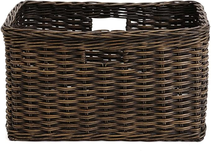 The Basket Lady Tall Rectangular Wicker Storage Basket, 20 in L x 13 in W x 11 - Image 2
