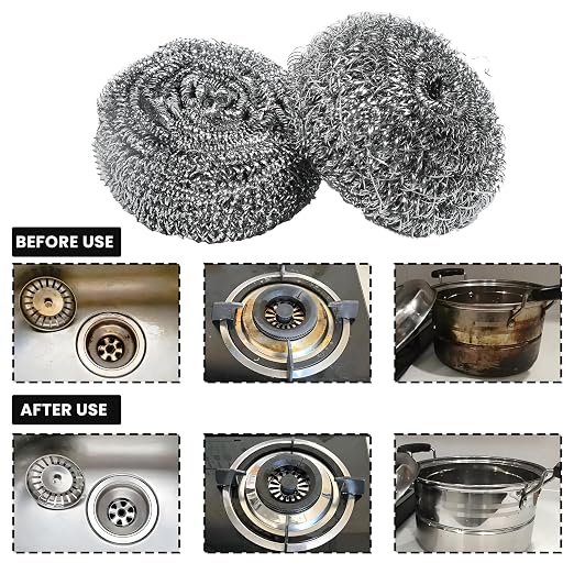 16 Pcs Steel Wool Pads, Stainless Steel Scrubber, Metal Scrubber, Dishwashing - Image 5