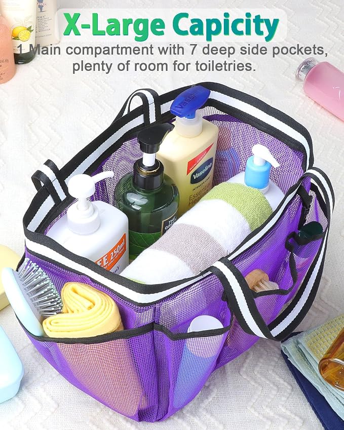 XL Mesh Shower Caddy Portable Shower Bag - Image 3