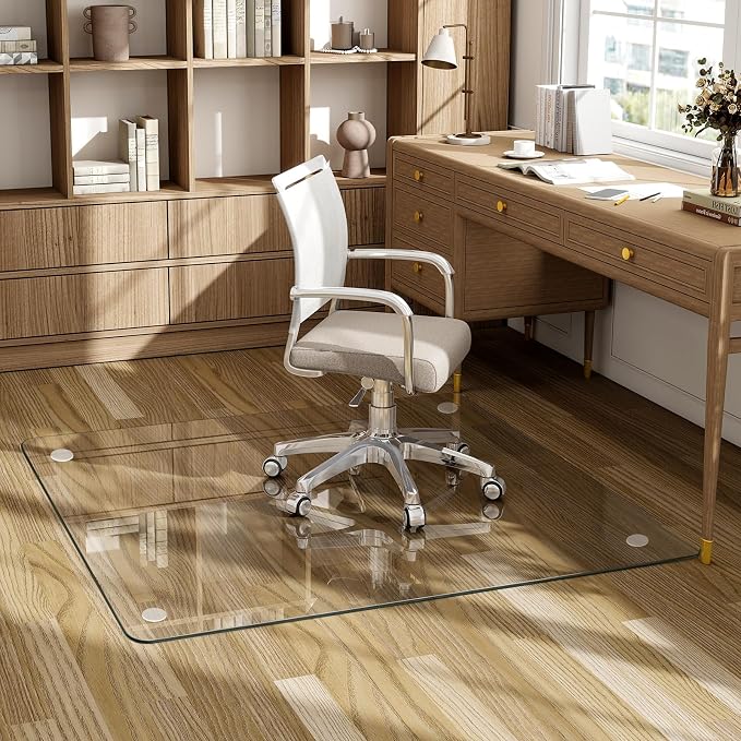 47" x 47" Tempered Glass -Glass Chair Mat, Heavy Duty Hard Floor Mat - Image 4