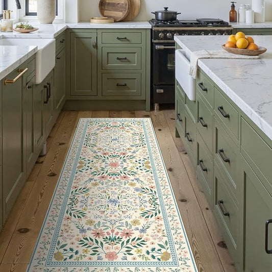 Floral Rug for Living Room Bedroom(Green 2x5 - Image 2