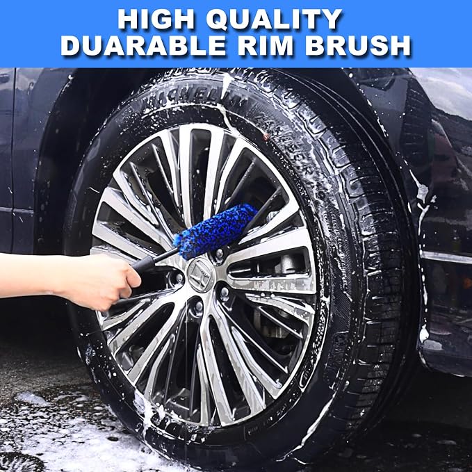 NIKCOSMK 10Pcs Wheel Brush Kit for Cleaning Wheel and Tire, Wheel and Rim Brush - Image 6