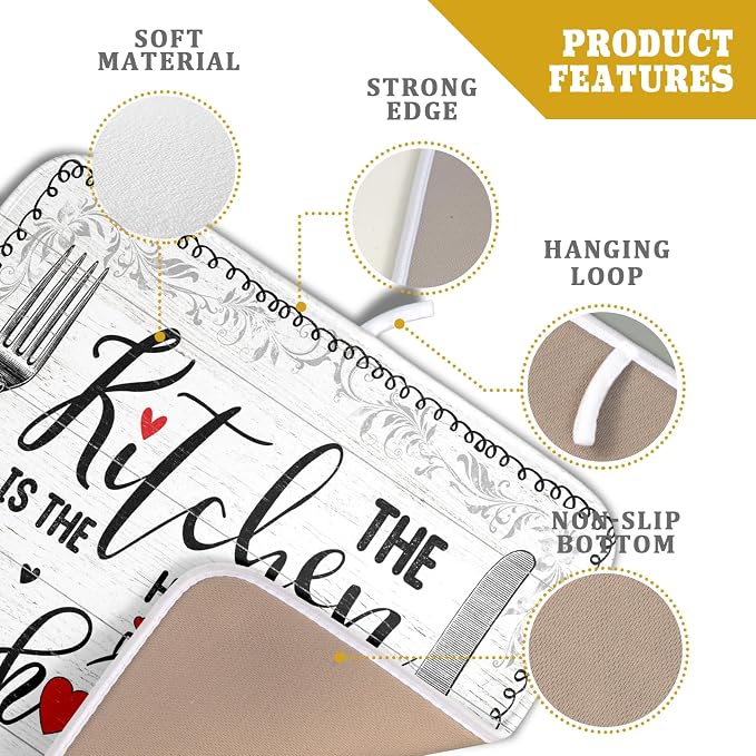 White Kitchen Dish Drying Mat 16x18 Inch Knife Fork Dish Drainer Rack Mats - Image 4
