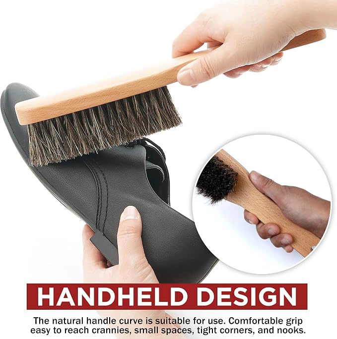 TAKAVU Horsehair Shoe Boot Brush 10.2 Inches - Image 4