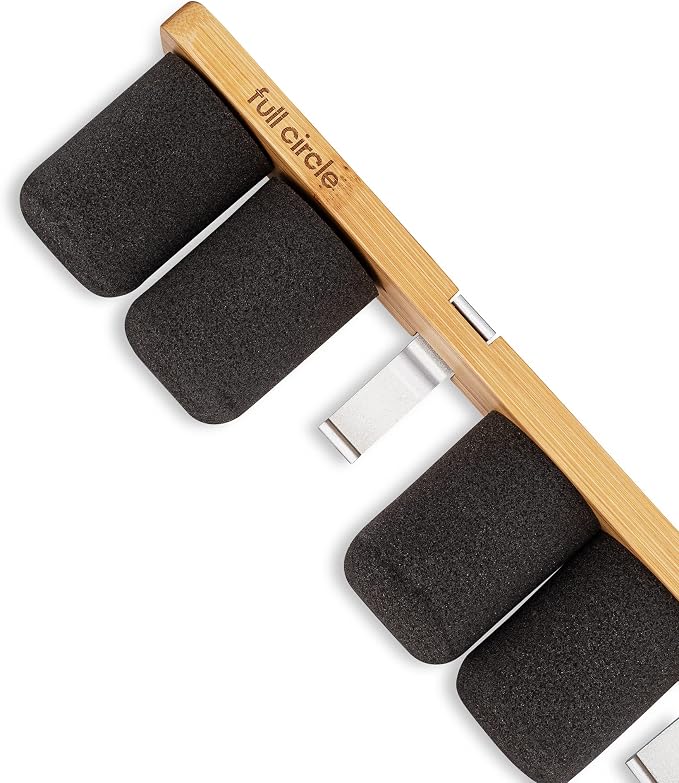 Full Circle Get A Grip, Wall-Mounted Mop and Broom Organizer, Lightweight Bamboo - Image 6