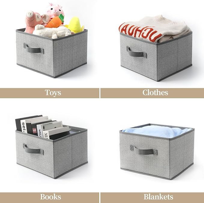 Storage Baskets, 11-Inch Woven Fabric Bins, Storage Cubes - Image 3