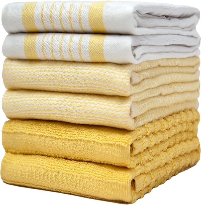 Premium Kitchen Towels | Large Cotton Dish Towels | Flat & Terry Highly by BumbleTowels