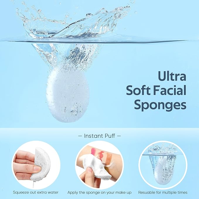 GAINWELL 50-Count Compressed Facial Sponges - Image 2