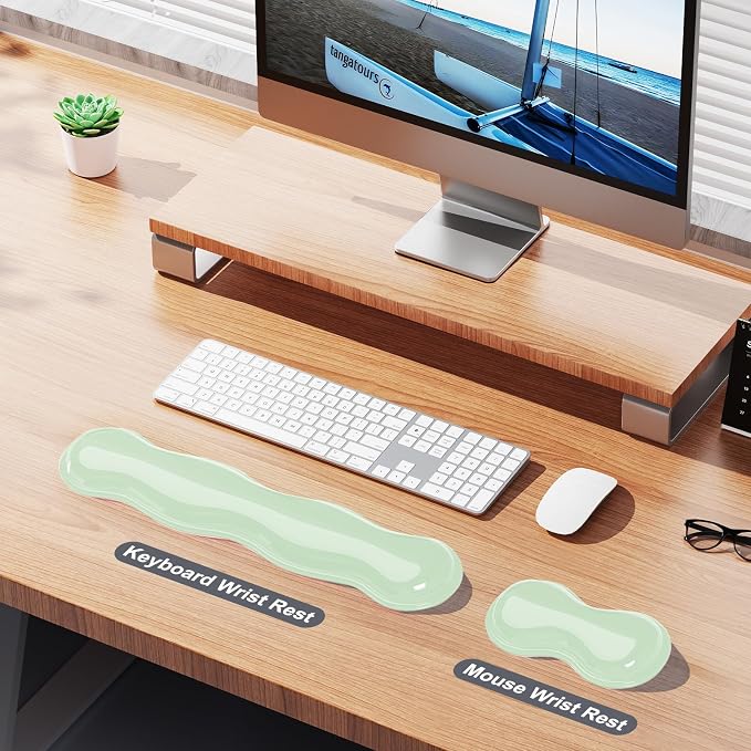Gel Keyboard and Mouse Wrist Rest Set, Comfort Ergonomic Wrist Support - Image 2