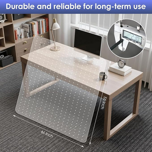 Kuyal Office Chair Mat for Carpet, 46x55 Clear Heavy Duty Computer Chair Mat - Image 2