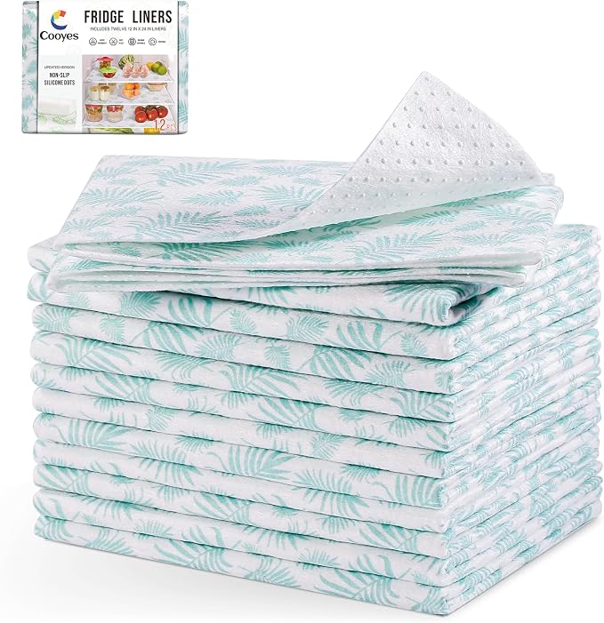 Cooyes 12 Pack Refrigerator Shelf Liners by Cooyes
