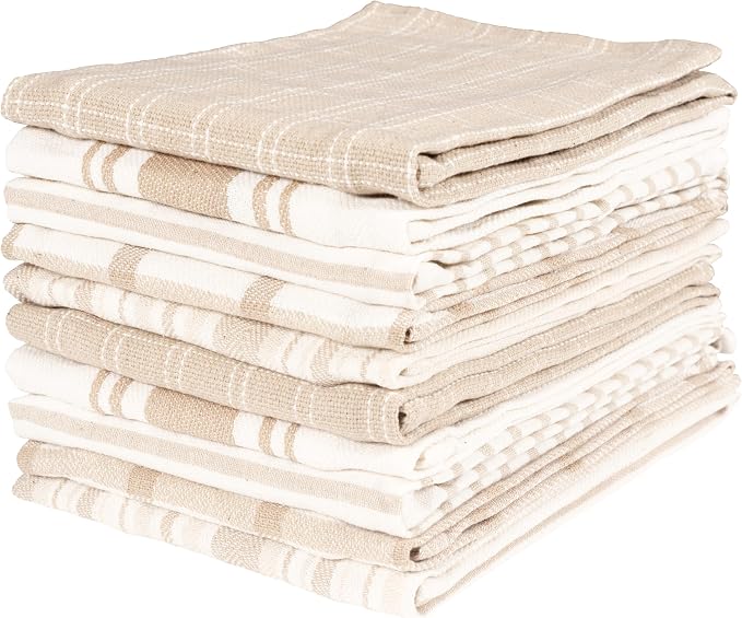 KAF Home Assorted Flat Kitchen Towels | 100% Cotton by KAFHome