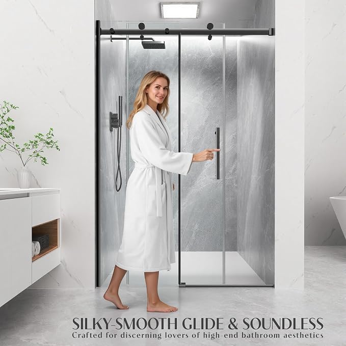Shower Door Frameless 44-48'' W x 72'' H, Sliding Glass Door, 5/16 inch - Image 2
