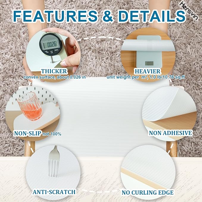 Shelf Liners 14 in x 20 ft EVA Drawer Mats, Non-Adhesive Cupboard Protector - Image 2