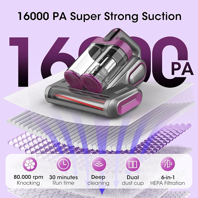 Bed Mattress Vacuum Cleaner Cordless 16Kpa Handheld Vacuum, Vacuum Cleaner - Image 4
