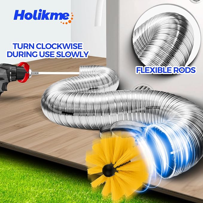 Holikme 30 Feet Dryer Vent Cleaner Kit, Flexible Lint Brush - Image 2