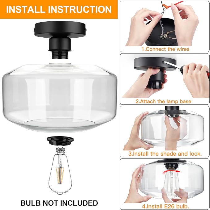 MAXvolador Industrial Semi Flush Mount Ceiling Light Extra Large, Vintage - Image 5