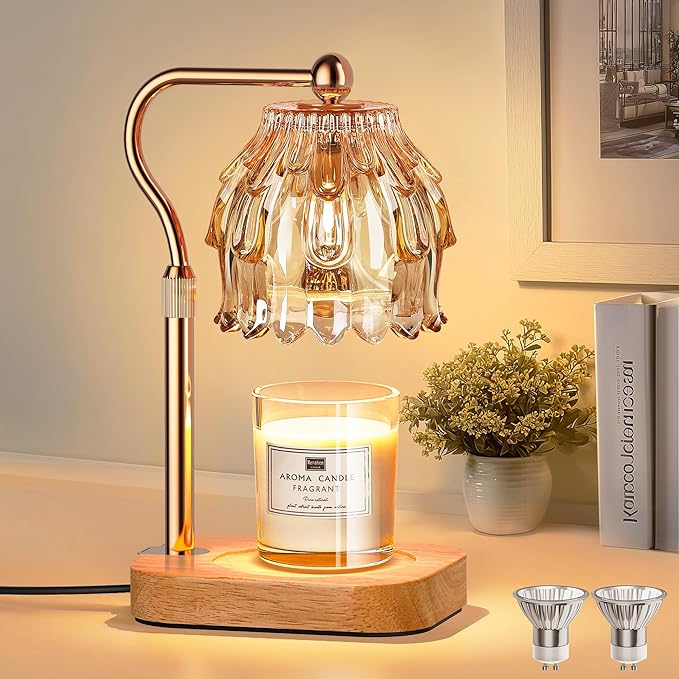 Candle Warmer Lamp with Timer Dimmer, Modern Wax Warmer by Qimh