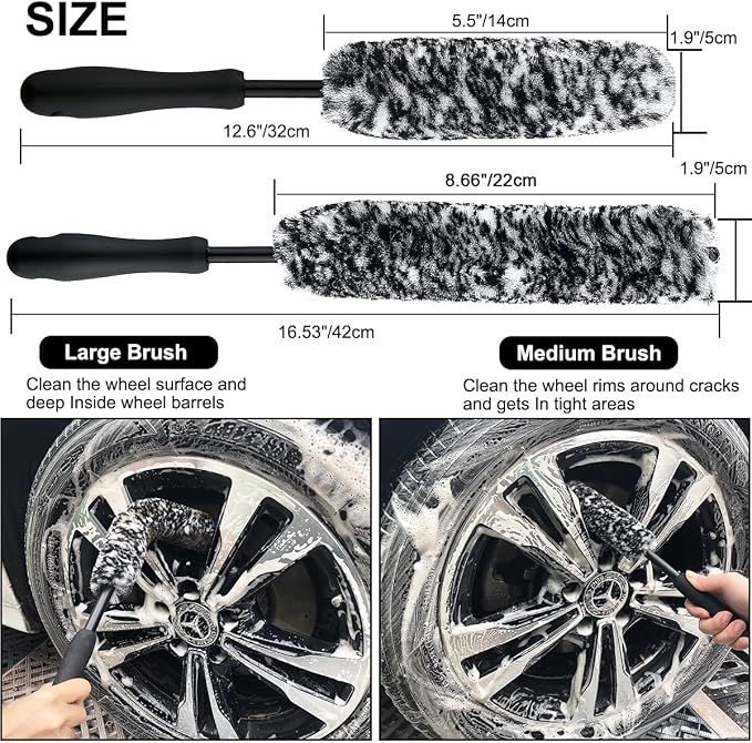 9Pcs Grey Wheel Tire Brush Set - Image 2