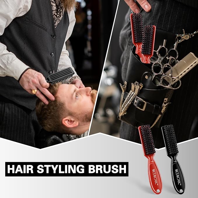 NICEMOVIC Barber Clipper Cleaning Brushes, Anti-Slip Handle Mini Brush Bulk Set - Image 4