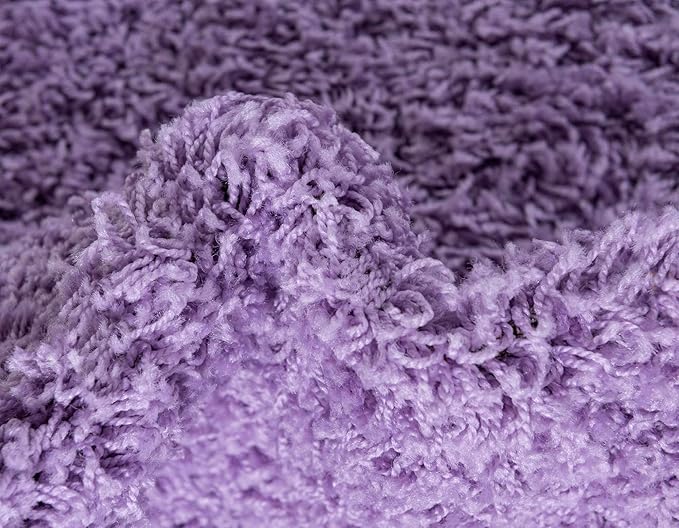 Unique Loom Solid Shag Collection Area Rug (8' x 10' Rectangle Lilac)
