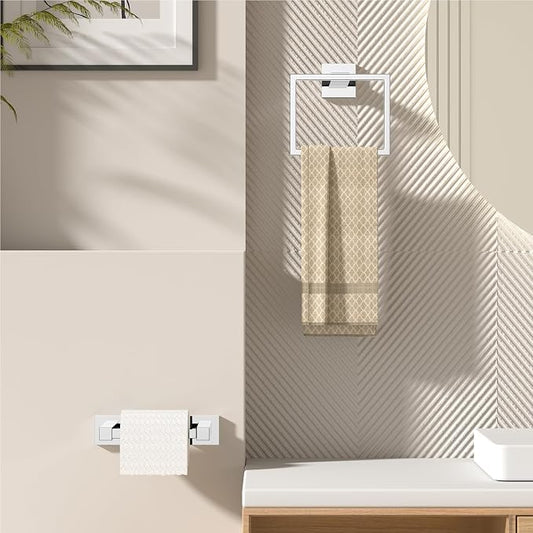 FORIOUS Toilet Paper Holder Set Wall Mount, SUS 304 Stainless Steel Pivoting - Image 2