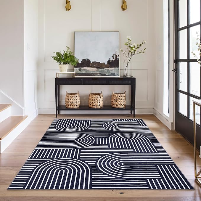 Washable Rug 5x7 Area Rugs for Living Room, Abstract Rug for Bedroom, Soft - Image 2