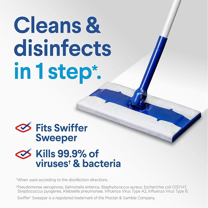 Clorox Disinfecting Wet Mop Pad, Disposable Mop Heads, Rain Clean, 2 Packs - Image 3