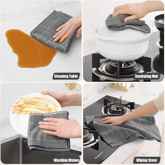 Homaxy Microfiber Kitchen Towels and Dishcloths Set, 20 Pack Soft and Absorbent - Image 5