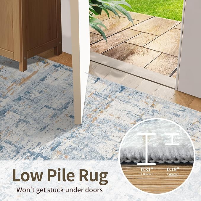 Blue 8x10 Area Rugs, Large Soft Rugs - Image 5