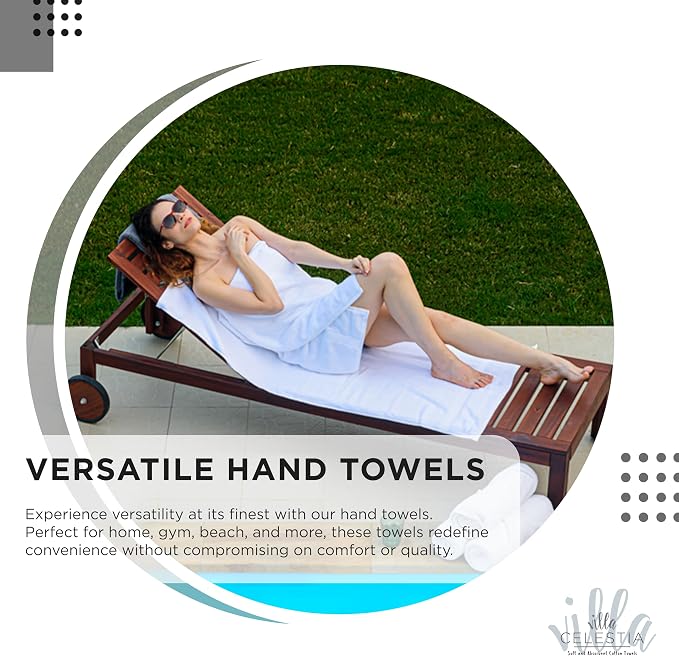 100% Cotton Hand Towel Set of 4, Sustainable, Highly Absorbent, Quick Drying - Image 6