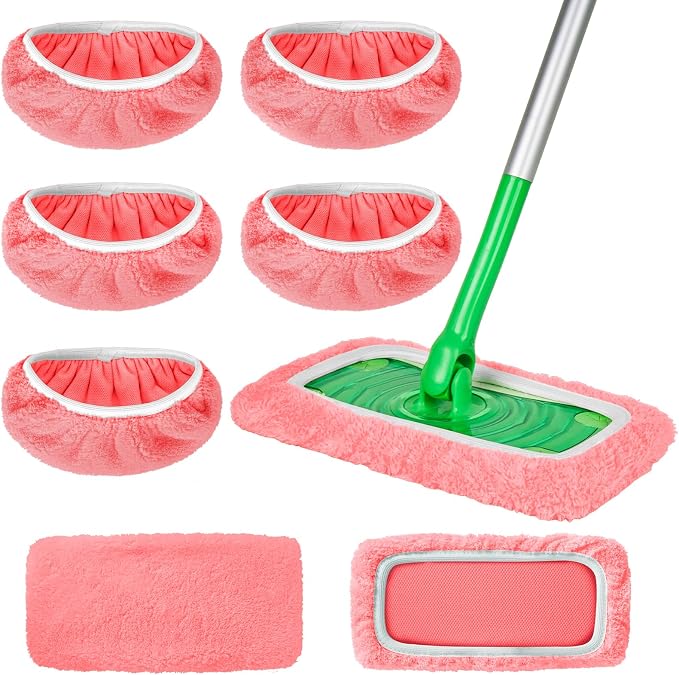 5 Pack Reusable Microfiber Mop Pads Compatible by AmaVins