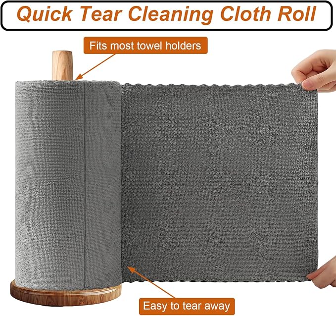 80 Pack Microfiber Cleaning Cloth Roll, Lint Free Rags & Tear Away Reusable - Image 3