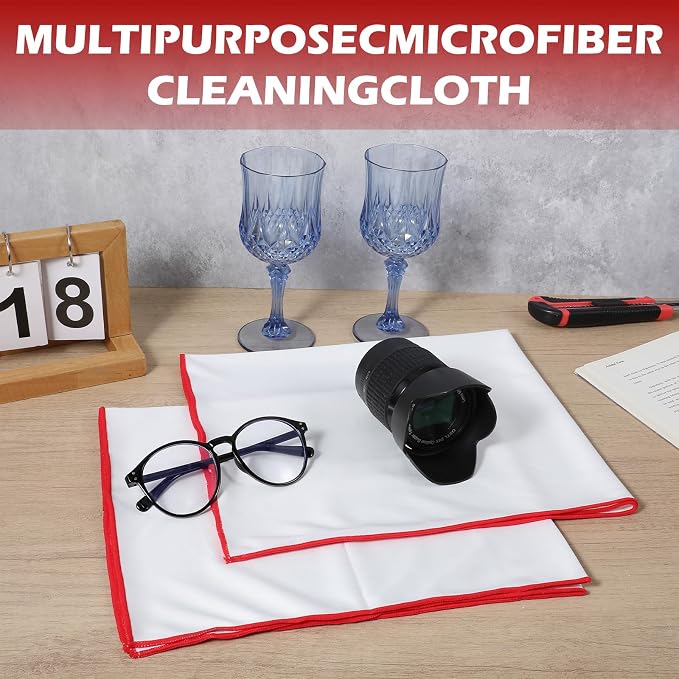 6 Pack Premium Microfiber Wine Glass Polishing Cloths, Large Lint-Free Drying - Image 4