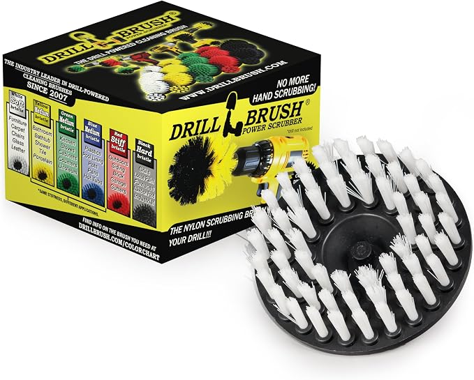 Drillbrush 5" Round Soft Bristle Scrub Brush Power Drill Attachment by Drillbrush