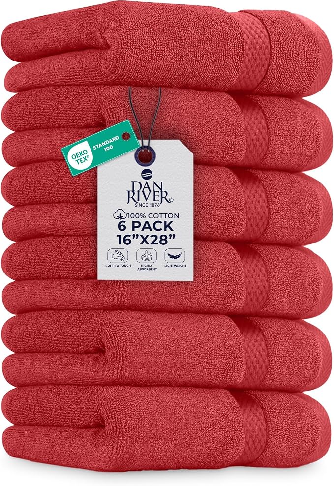 DAN RIVER 6-Pack Premium Hand Towels by DanRiver