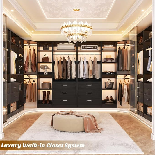 Corner Closet System with 5 Drawers, Closet Organizer System with 15+Shelvess & - Image 2