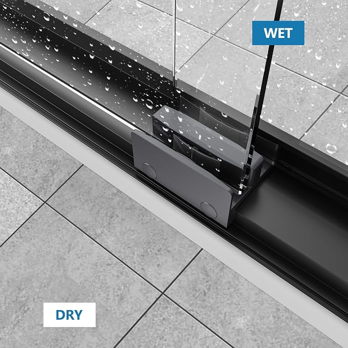 56"-60" W x 70" H Semi-Frameless Double Sliding Bypass Shower Door, 1/4" SGCC - Image 3