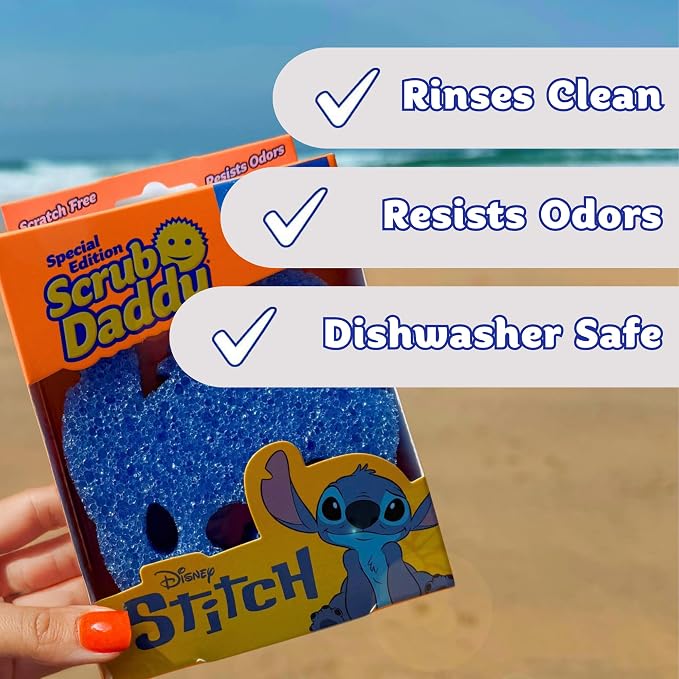 Scrub Daddy Disney Stitch Dish Sponge Twin Pack, Smiley Face Sponges - Image 3