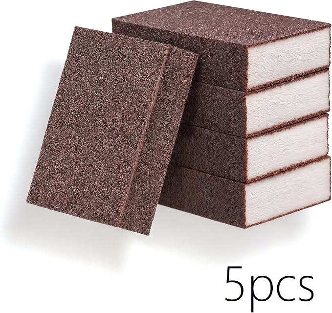 5 Powerful Pot Scrubber Cleaning Sponges, Heavy Duty Kitchen Eraser Scouring - Image 2