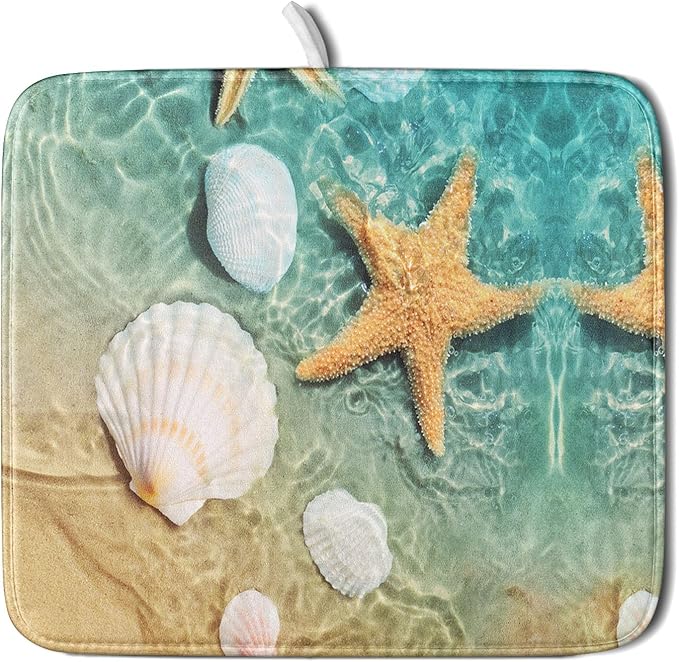 Summer Beach Style Dish Drying Mat by Sweetshow