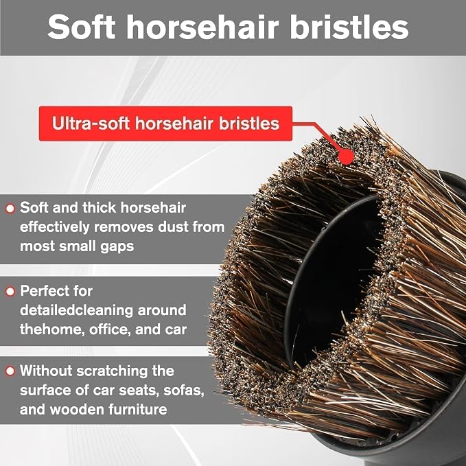 Round Soft Horse Hair Vacuum Brush Attachment - Image 3
