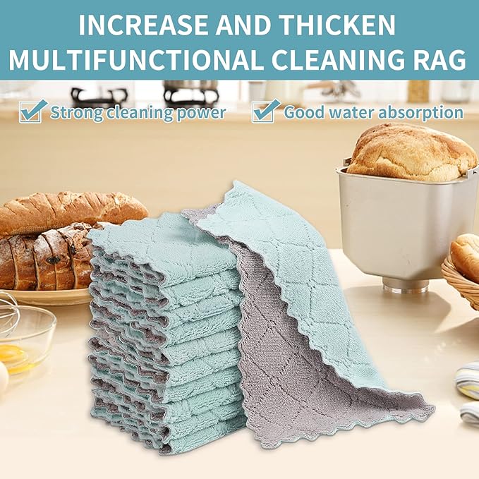 20Pcs Kitchen Cloth, Dish Towels, Super Absorbent Coral Fleece Dishtowels - Image 6