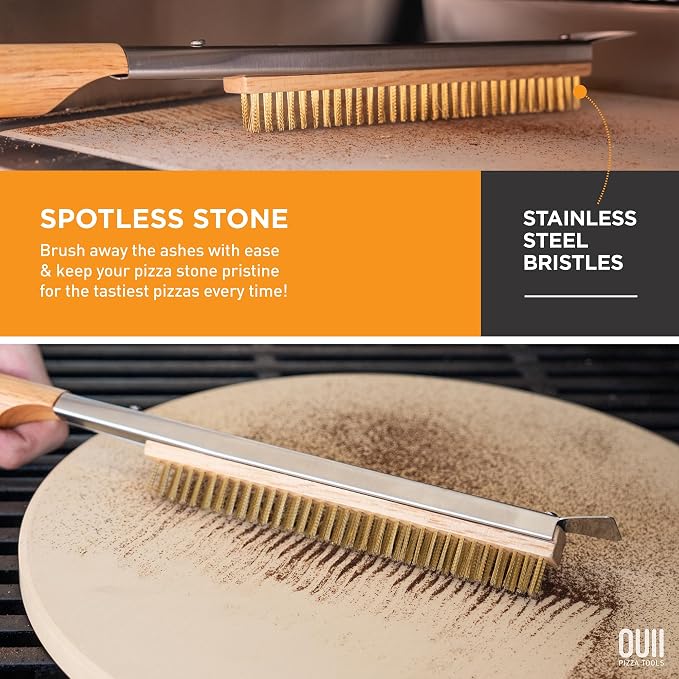 26'' Pizza Oven Brush with Stone Scraper - Image 3